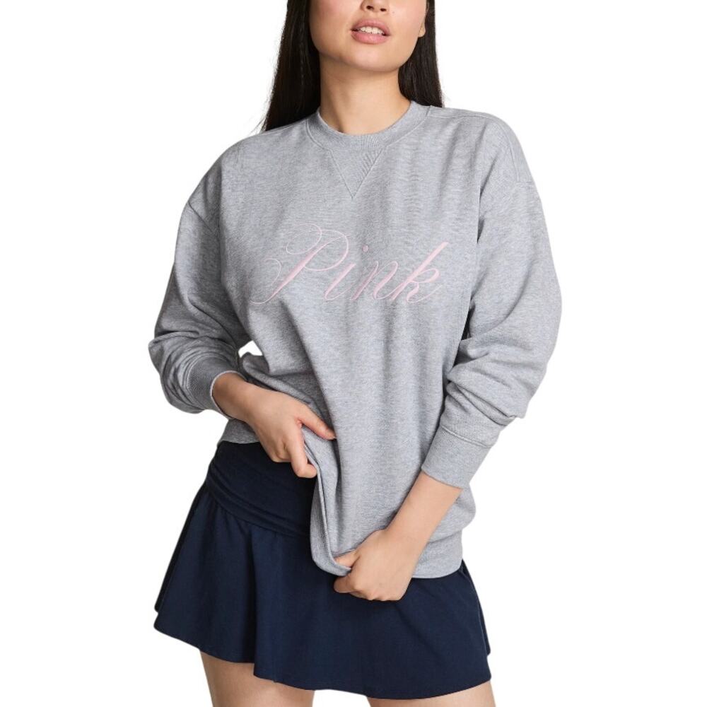Victoria’s Secret PINK Campus Fleece Oversized Crew Sweatshirt M